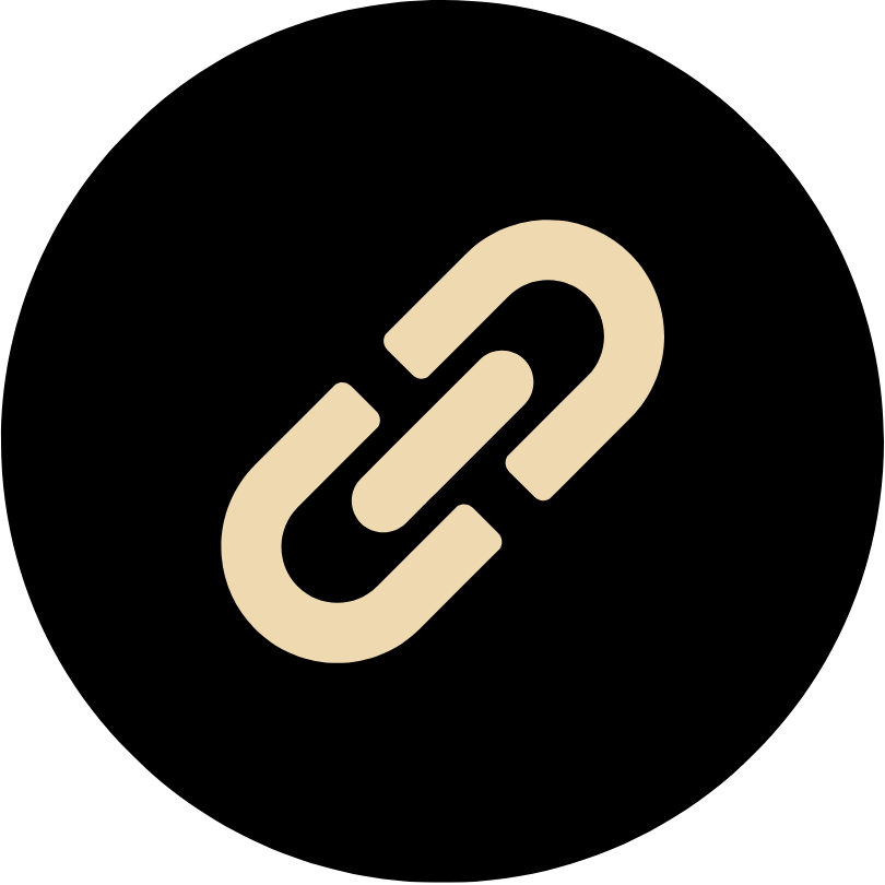 Icon of a paperclip on a black background.