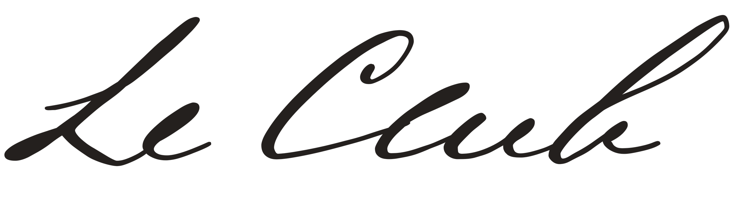 Black cursive text that reads 'Le Chic'