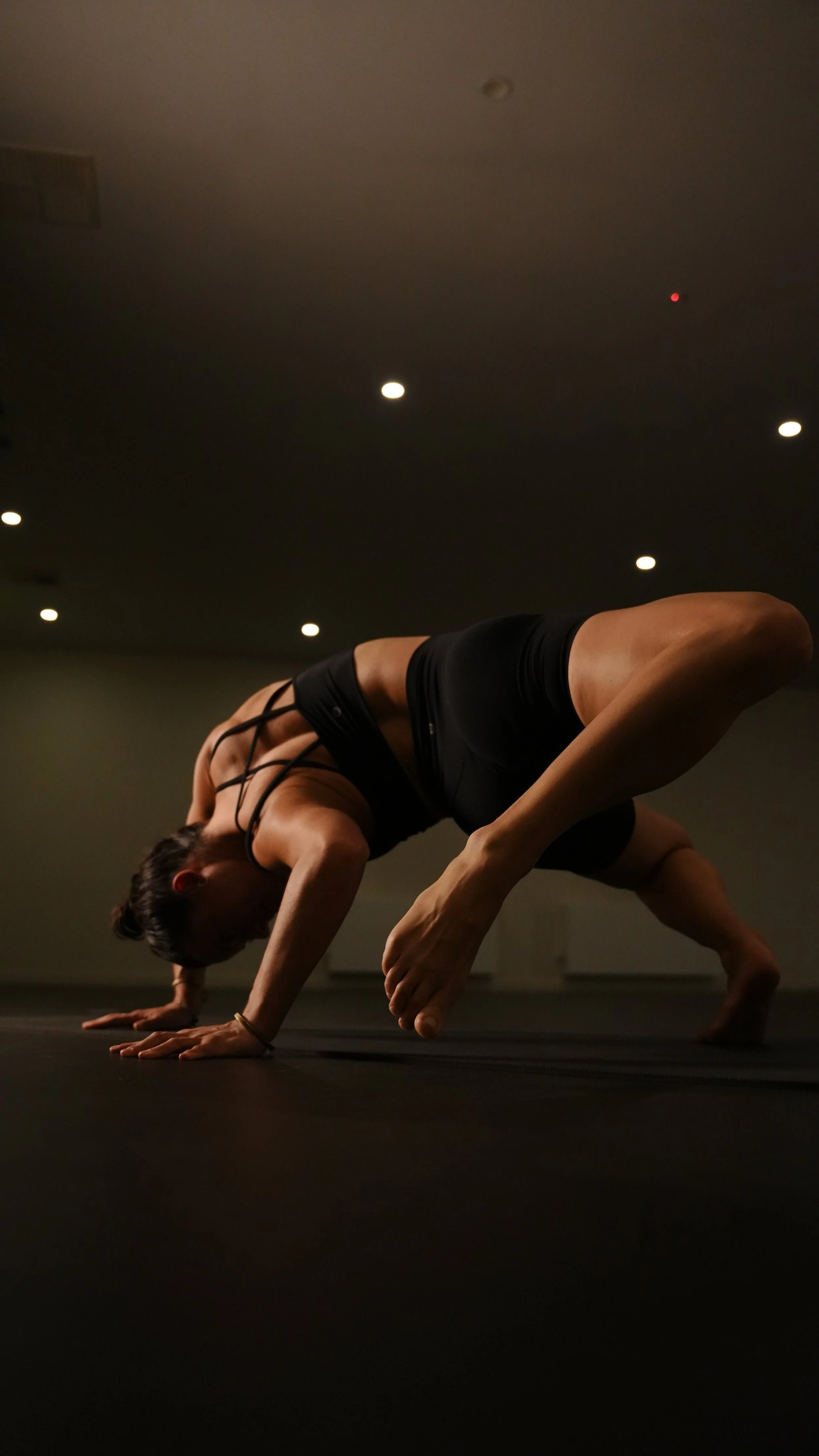 yoga in downward dog with animal flow and embodied movement