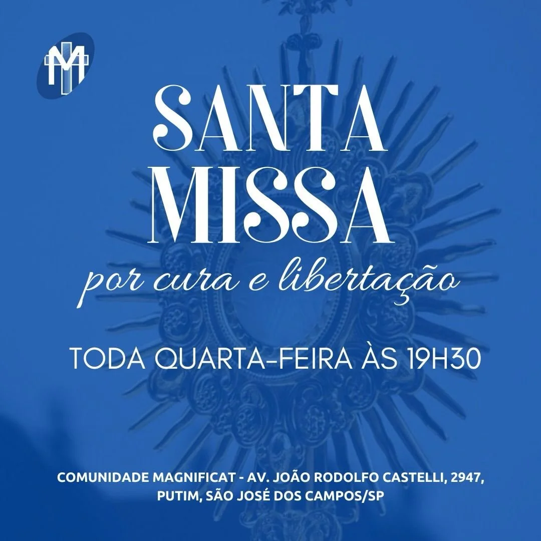 Hoje &eacute; dia de gra&ccedil;a! 
Te esperamos para a Santa Missa na Comunidade Magn&iacute;ficat 
19h30
Venha viver esse momento de encontro com Deus, renovar a f&eacute; e fortalecer o cora&ccedil;&atilde;o.