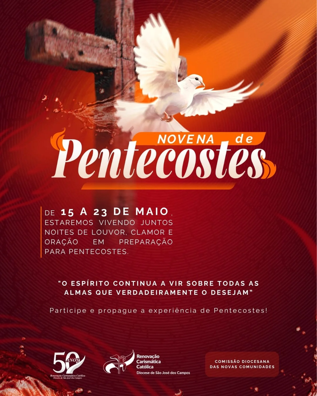 NOVENA DE PENTECOSTES DIOCESANA DA RCC 

A Renova&ccedil;&atilde;o Carism&aacute;tica Cat&oacute;lica e as Novas Comunidades estar&atilde;o reunidas na Comunidade Magn&iacute;ficat para dias intensos de ora&ccedil;&atilde;o, unidade e clamor ao Esp&i