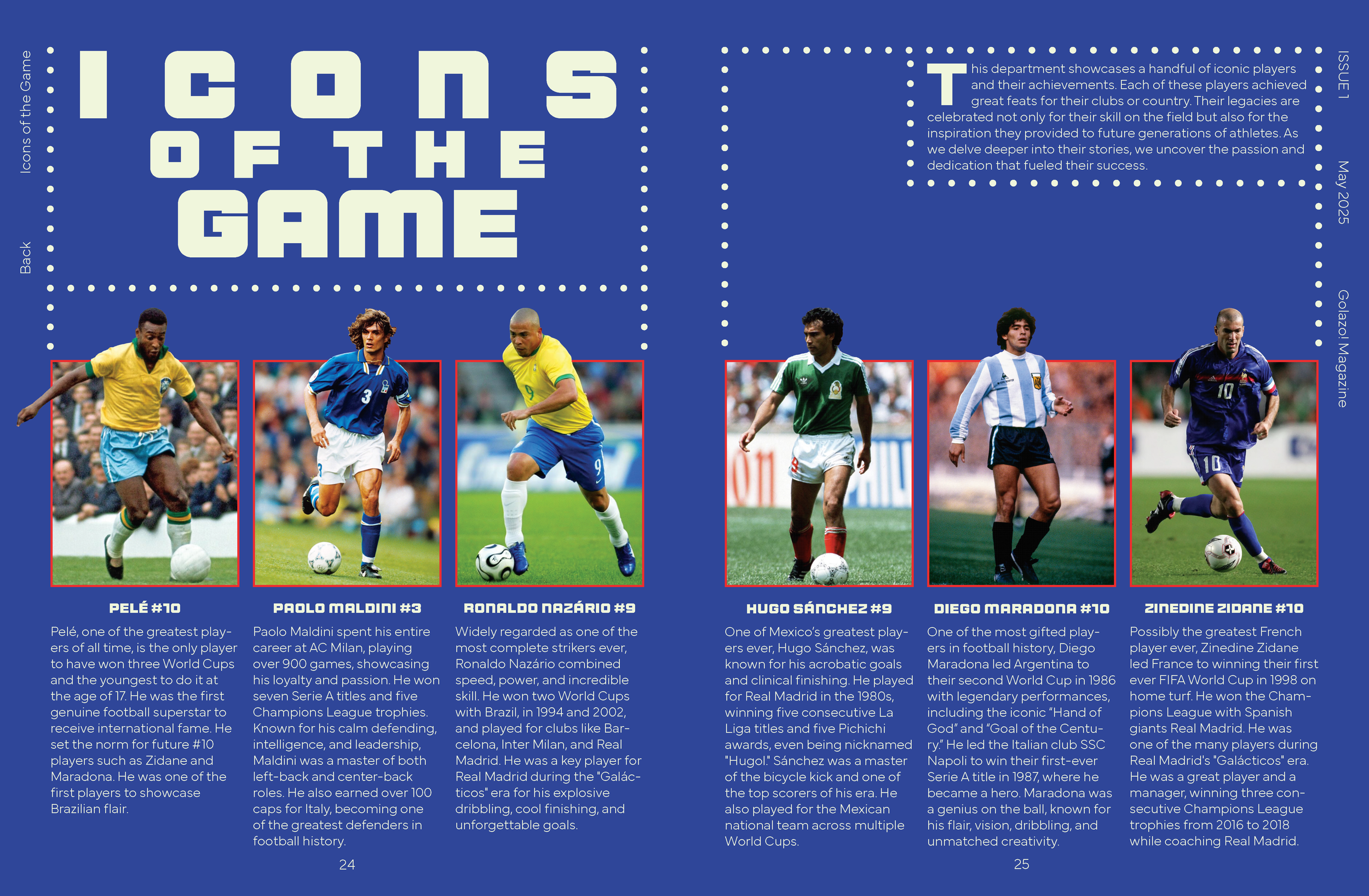 A list of iconic players and their achievements.