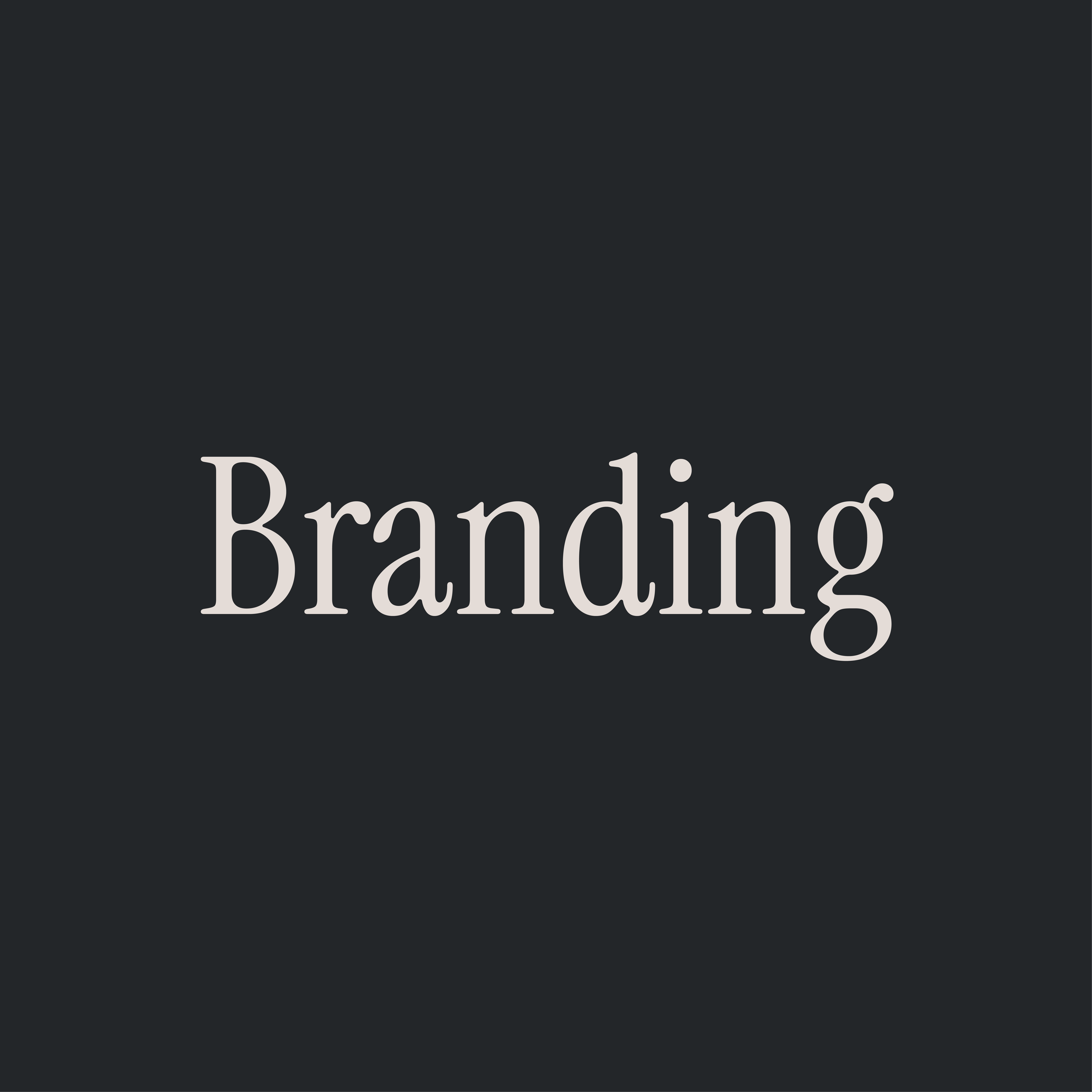 The word 'Branding' displayed on a dark background
