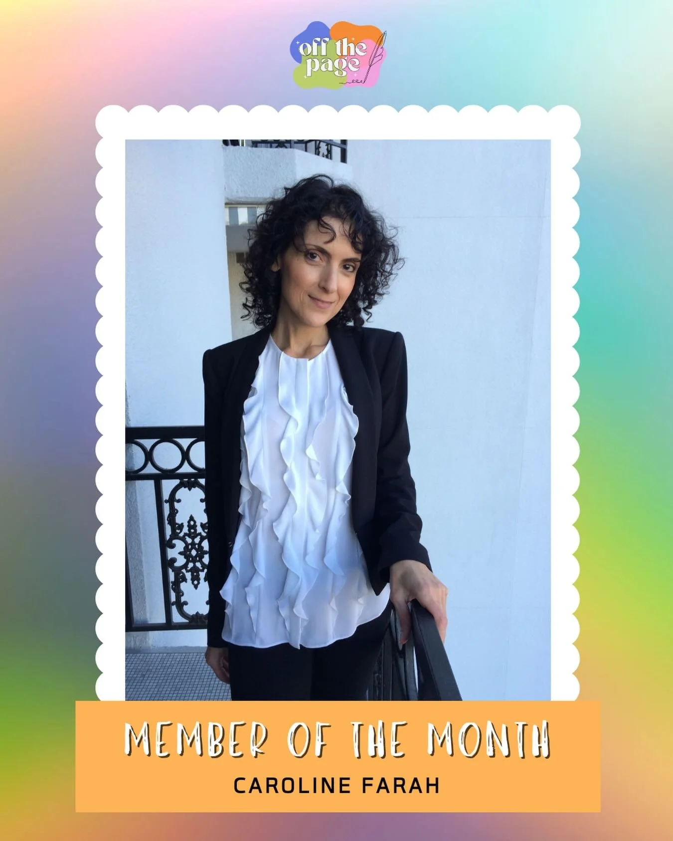 Time to celebrate our December MOTM @carolinecfarah!!! 🎉💗🥂

Caroline Farah is currently living her very own Hallmark Christmas miracle. She sold a Christmas pitch to Hallmark last year, and it made it across the finish line. THE MORE THE MERRIER p