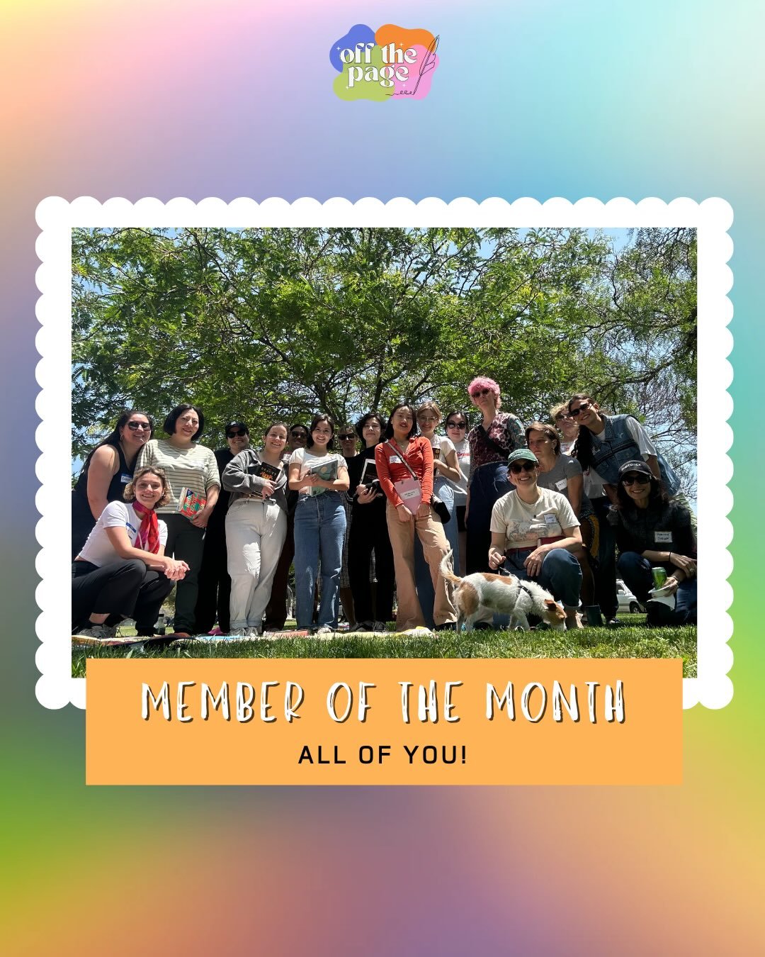 Ahead of Thanksgiving, we&rsquo;re sharing a special edition of Member of the Month &mdash; and this time, we&rsquo;re celebrating all of you. 🎉
 To our entire Off The Page community: thank you for being the reason we continue to show up, create spa