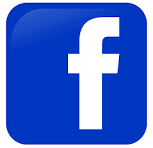 Facebook logo with white lowercase 'f' on a blue background