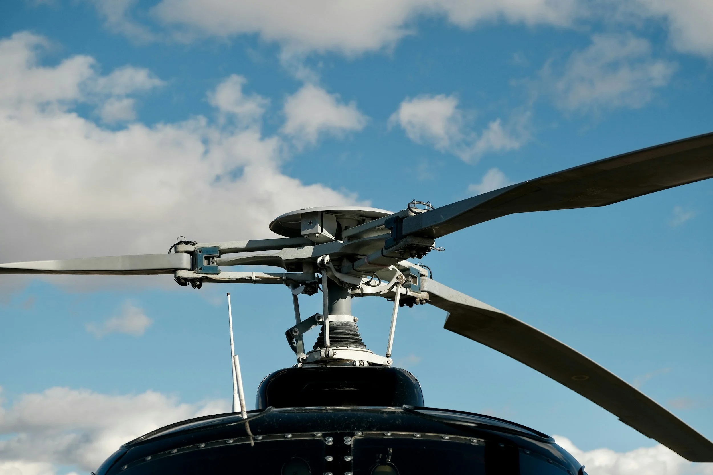 AS350 helicopter depicting certificate of airworthiness preparation