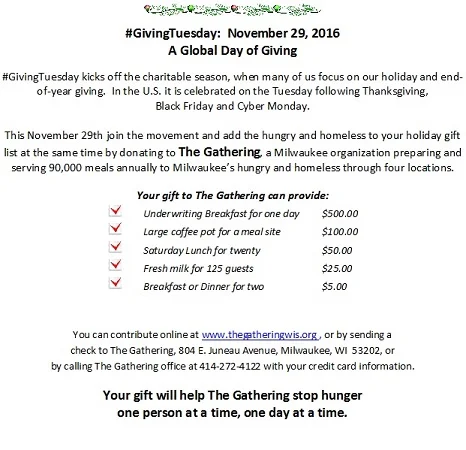 Click here to Donate to The Gathering Now!