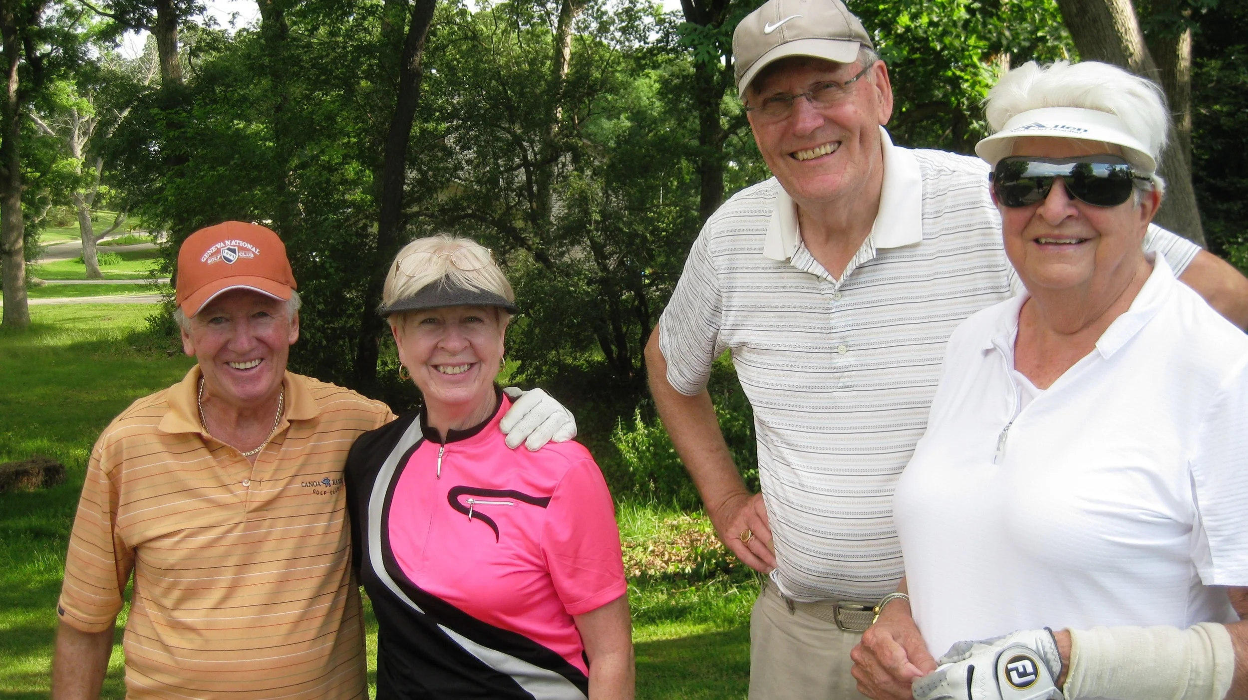 Janice, George, Mike and Ginny - gettin' it on the green