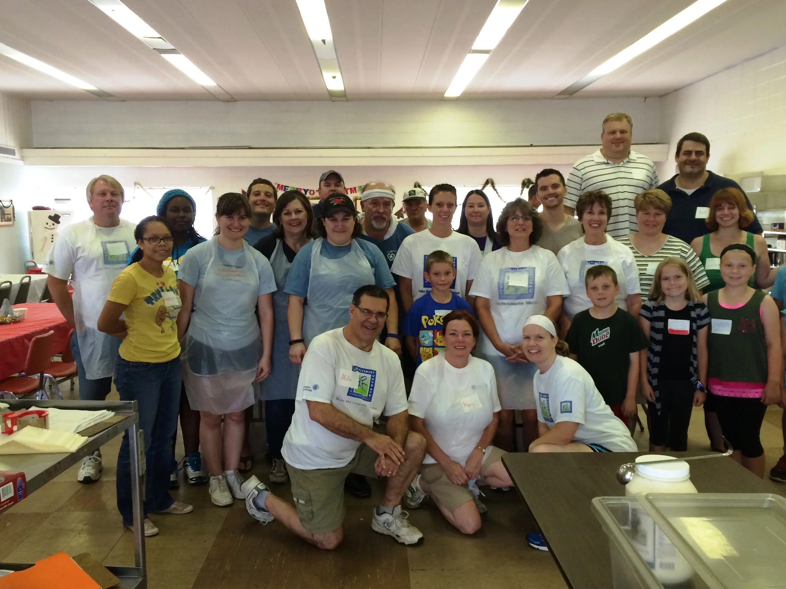 The whole Johnson Controls Christmas in July crew