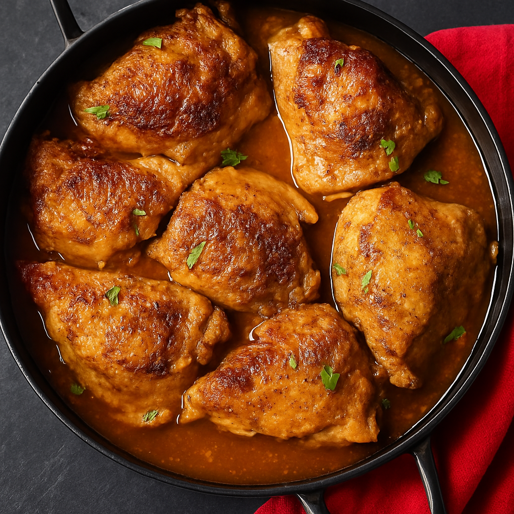 Garlic Herb Skillet Chicken Thighs (Crispy &amp; Juicy One-Pan Dinner)
