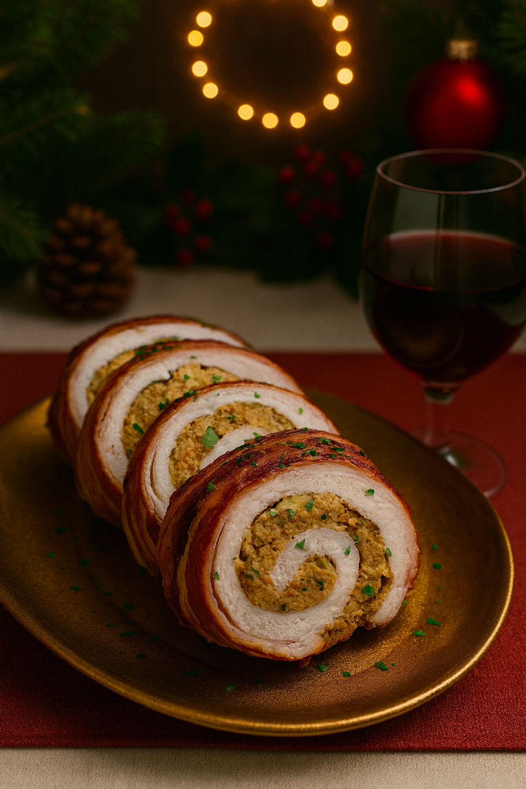 Bacon Wrapped Stuffed Porkloin