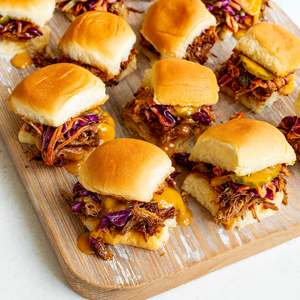 Maple Pulled Pork Sliders with Coleslaw