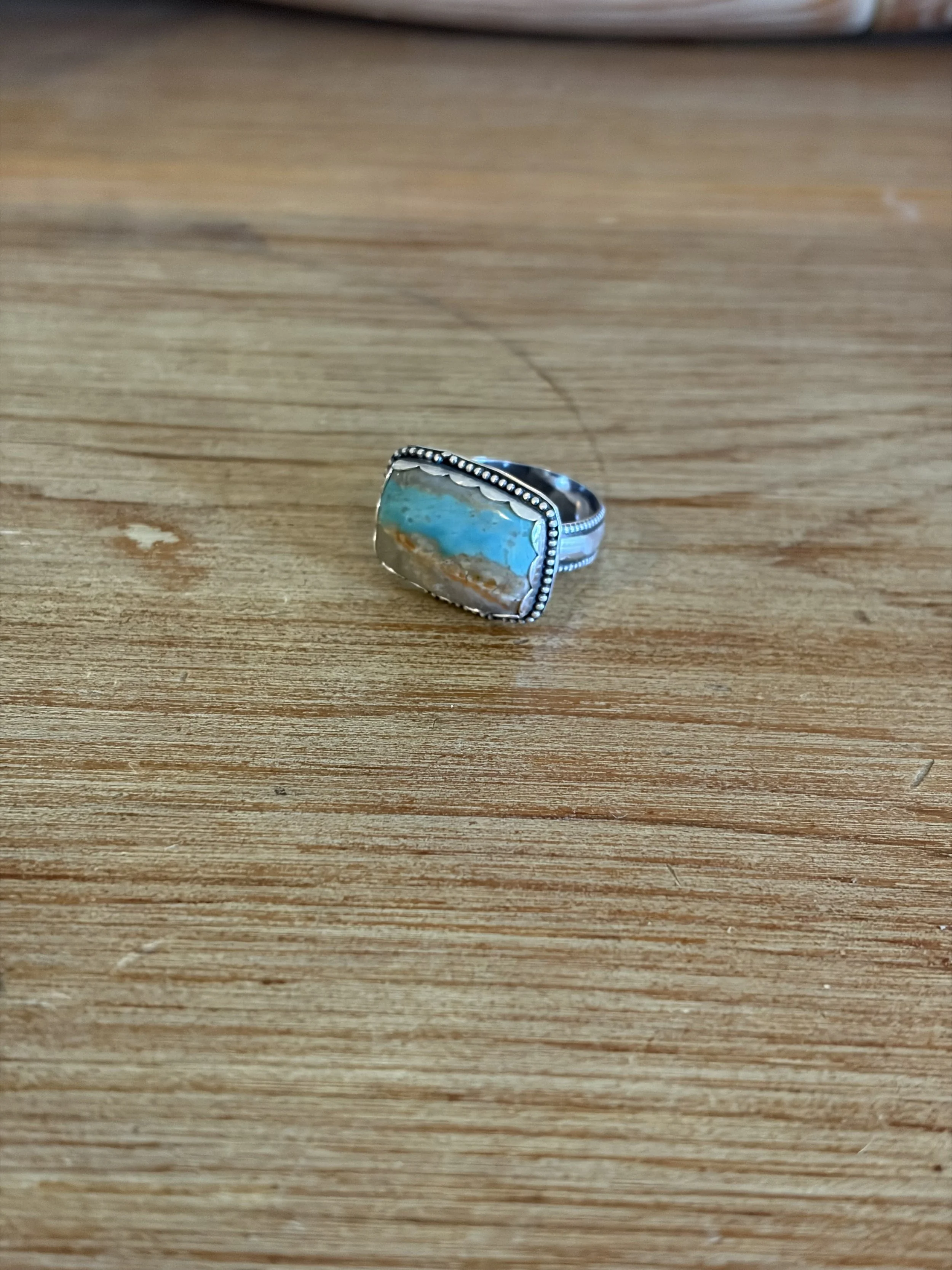 Pilot mountain turquoise ring. Size 8. $95. 