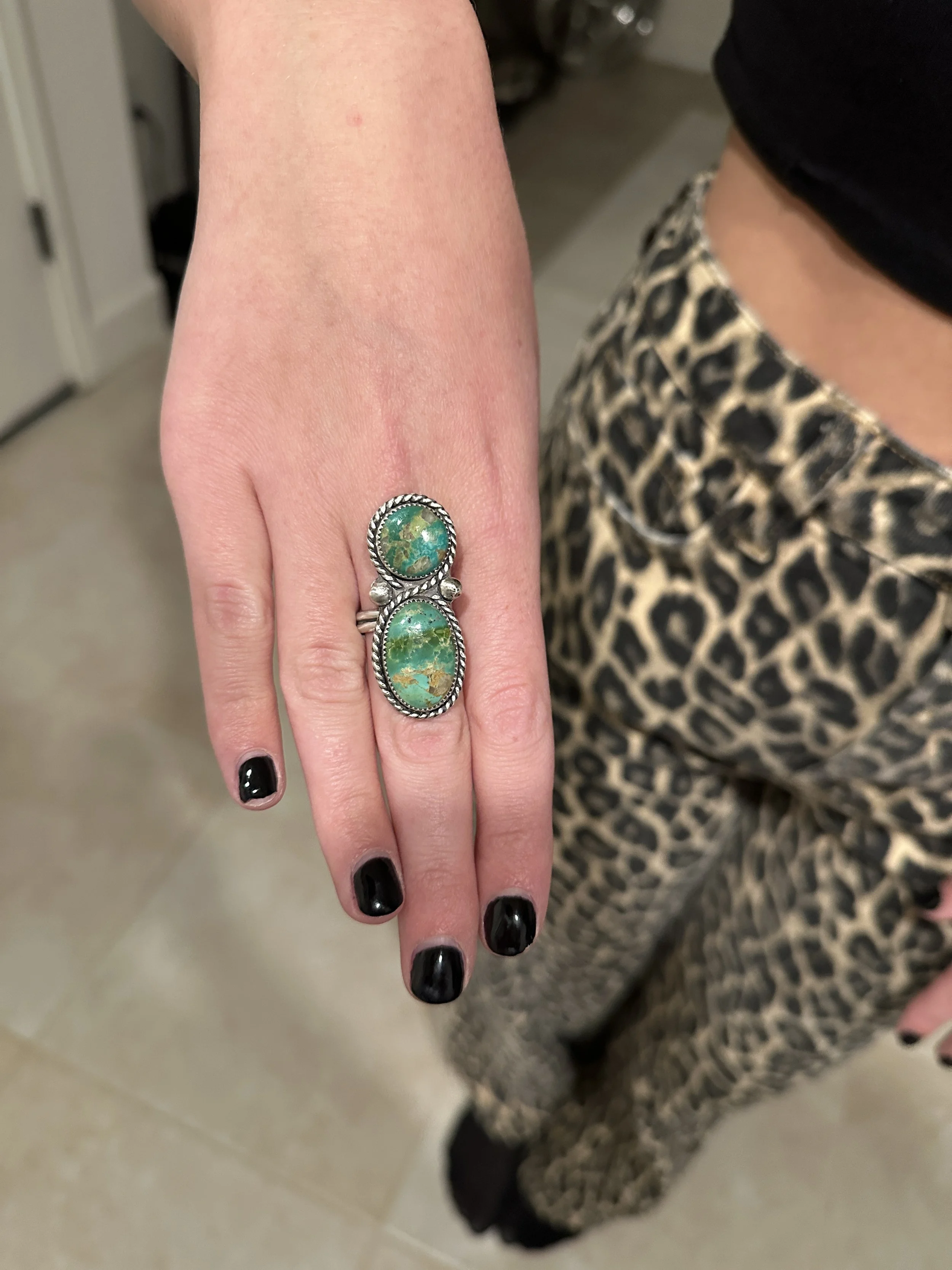 Figure 8 ADJUSTABLE ring. Turquoise Mountain turquoise. $165. 