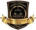 Jason Hadley Awarded by NAOPIA Top Ten Attorney 2018 badge with gold and black design
