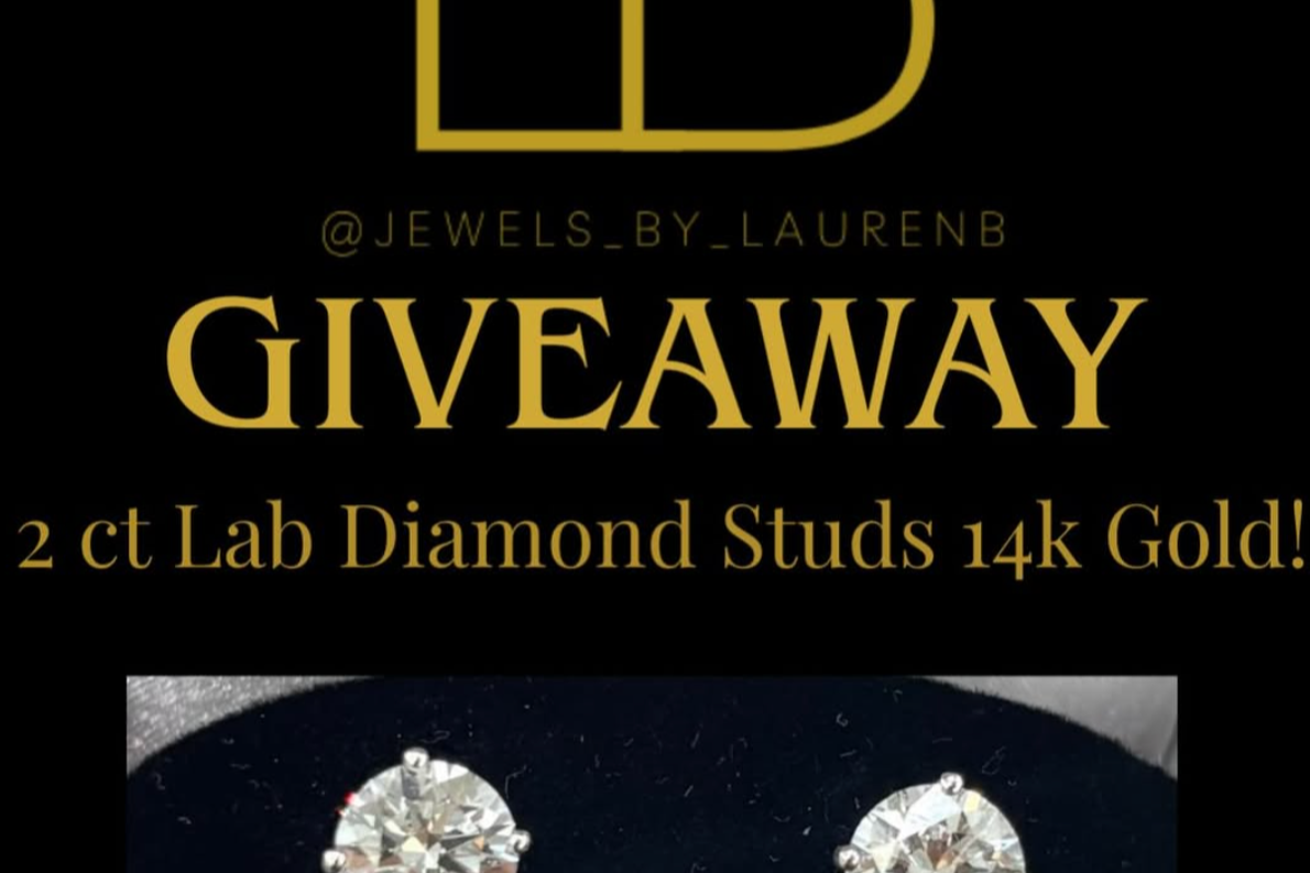 2 ct  Lab Diamonds Studs in 14k gold ($1800 Retail Value)