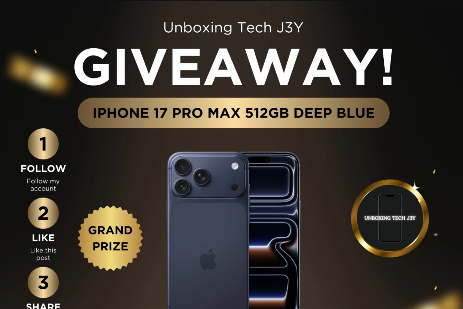 iPhone 17 Pro Max 512GB in Deep Blue