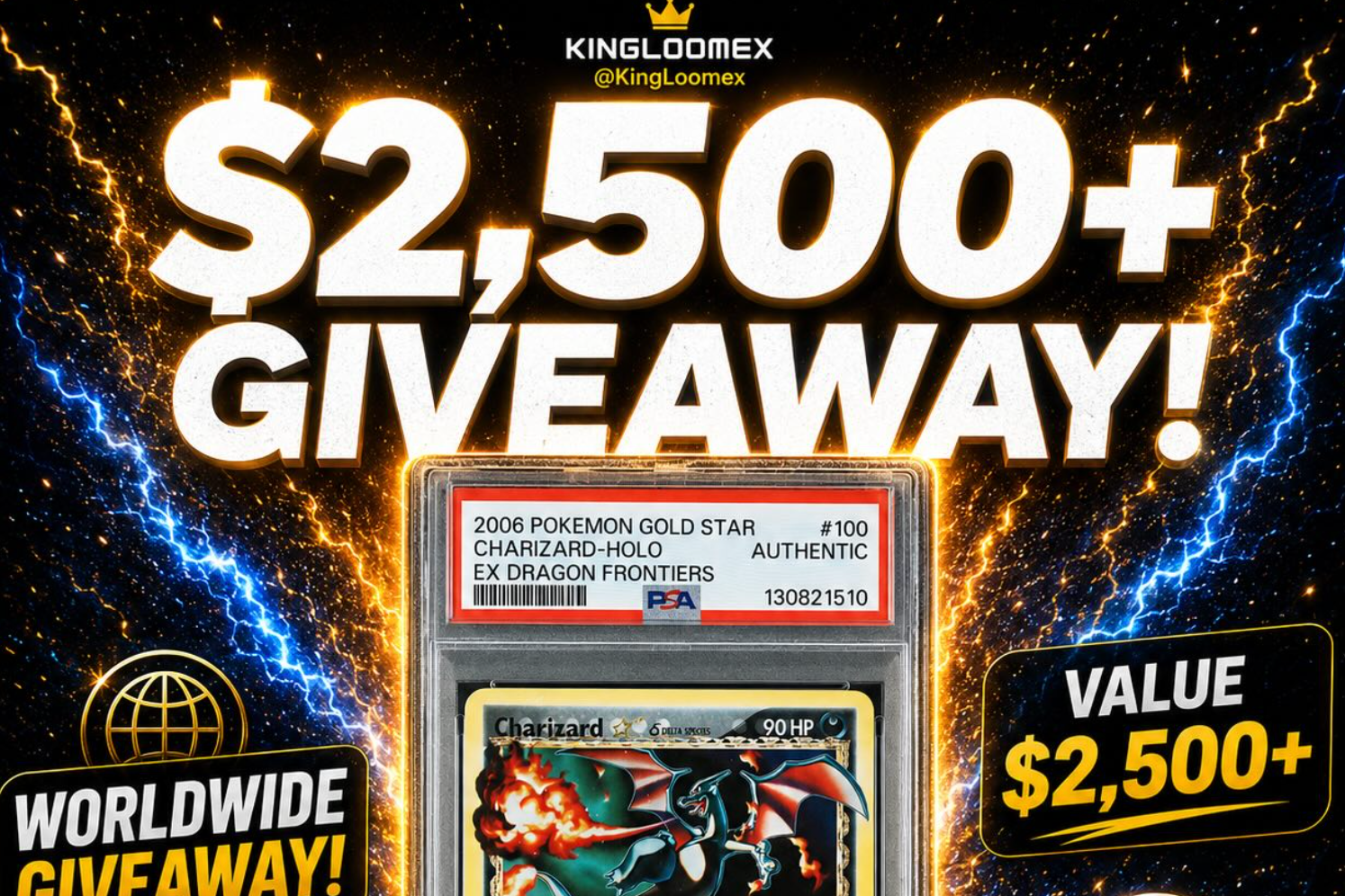 $2,500+ Charizard Gold Star Card