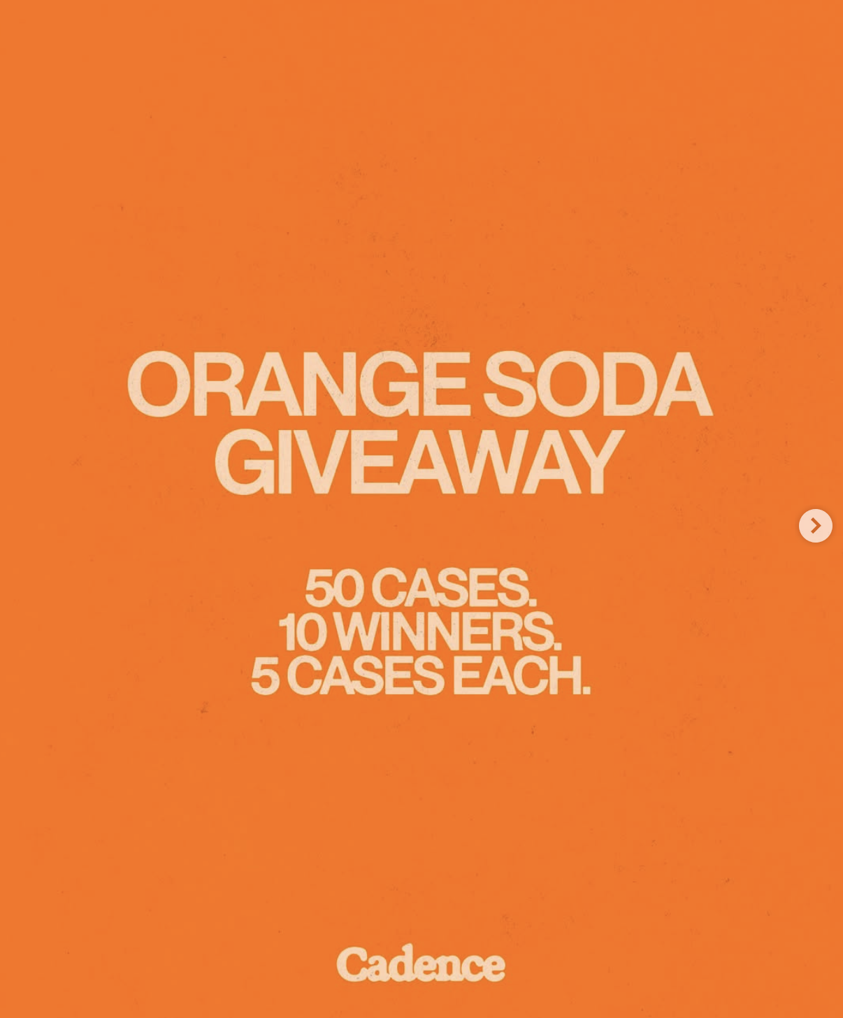 50 cases of Cadence Orange Soda