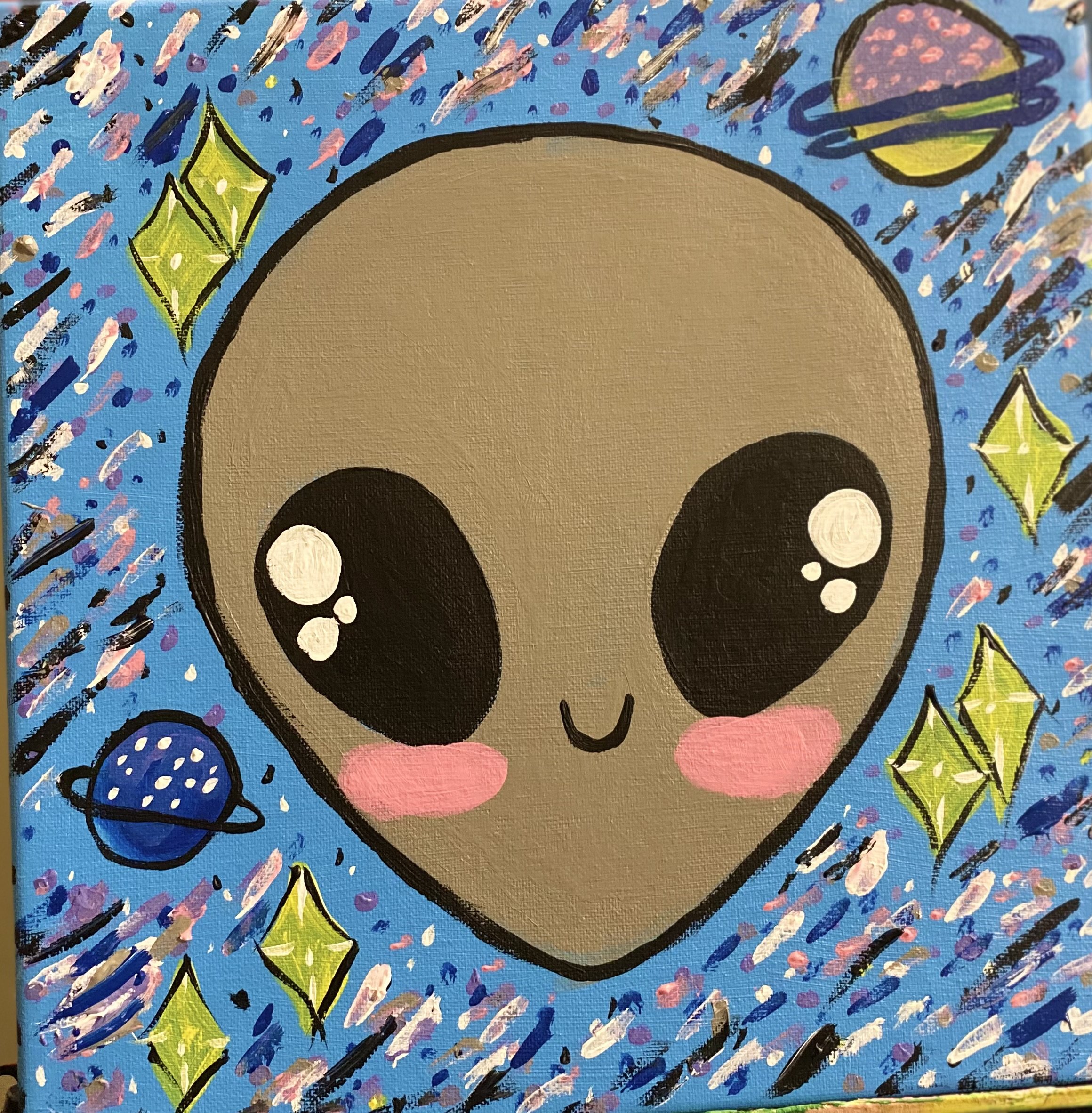 The Kawaii Alien 12in x 12in