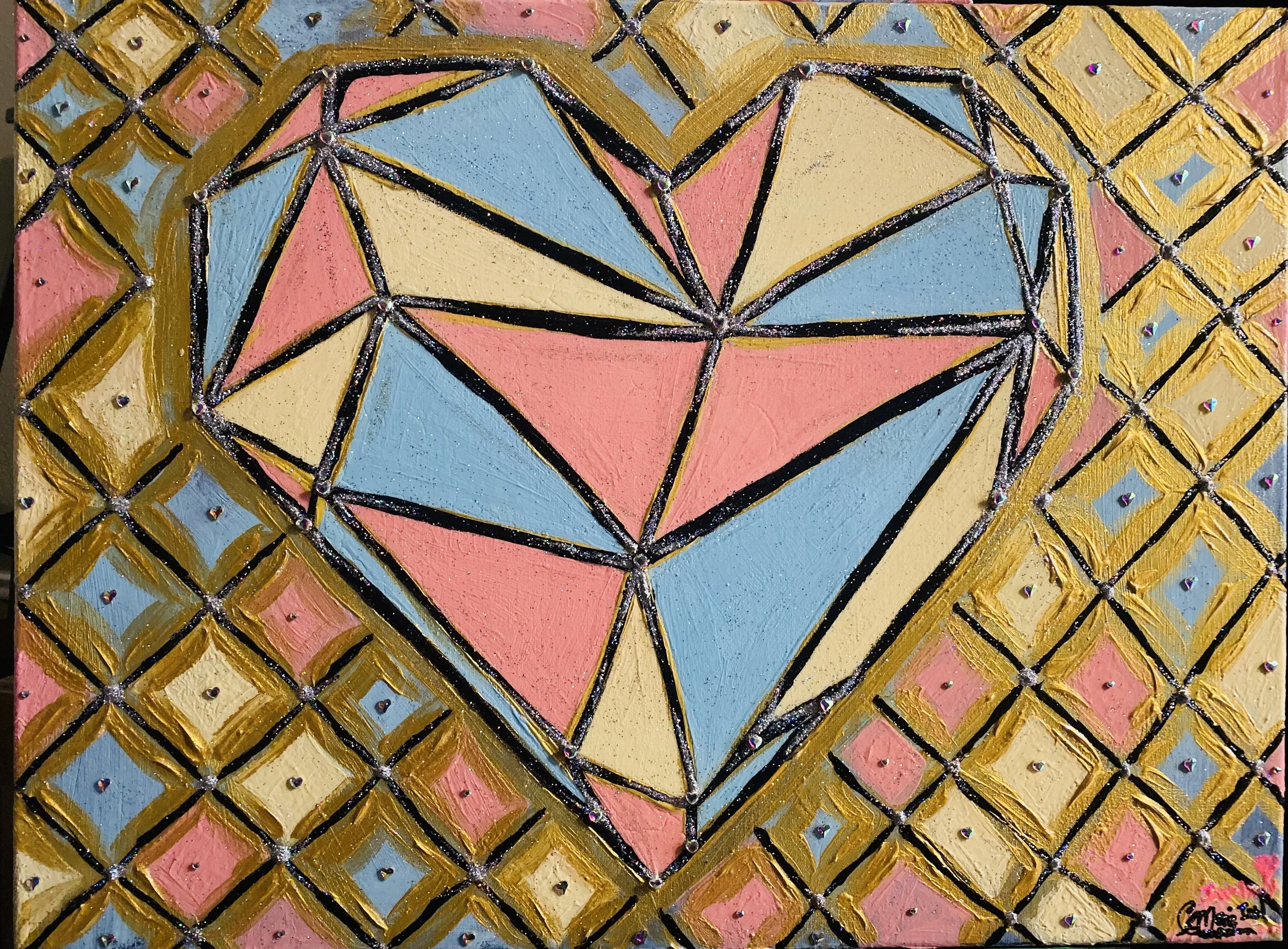 Geometric Heart 18in x 24in