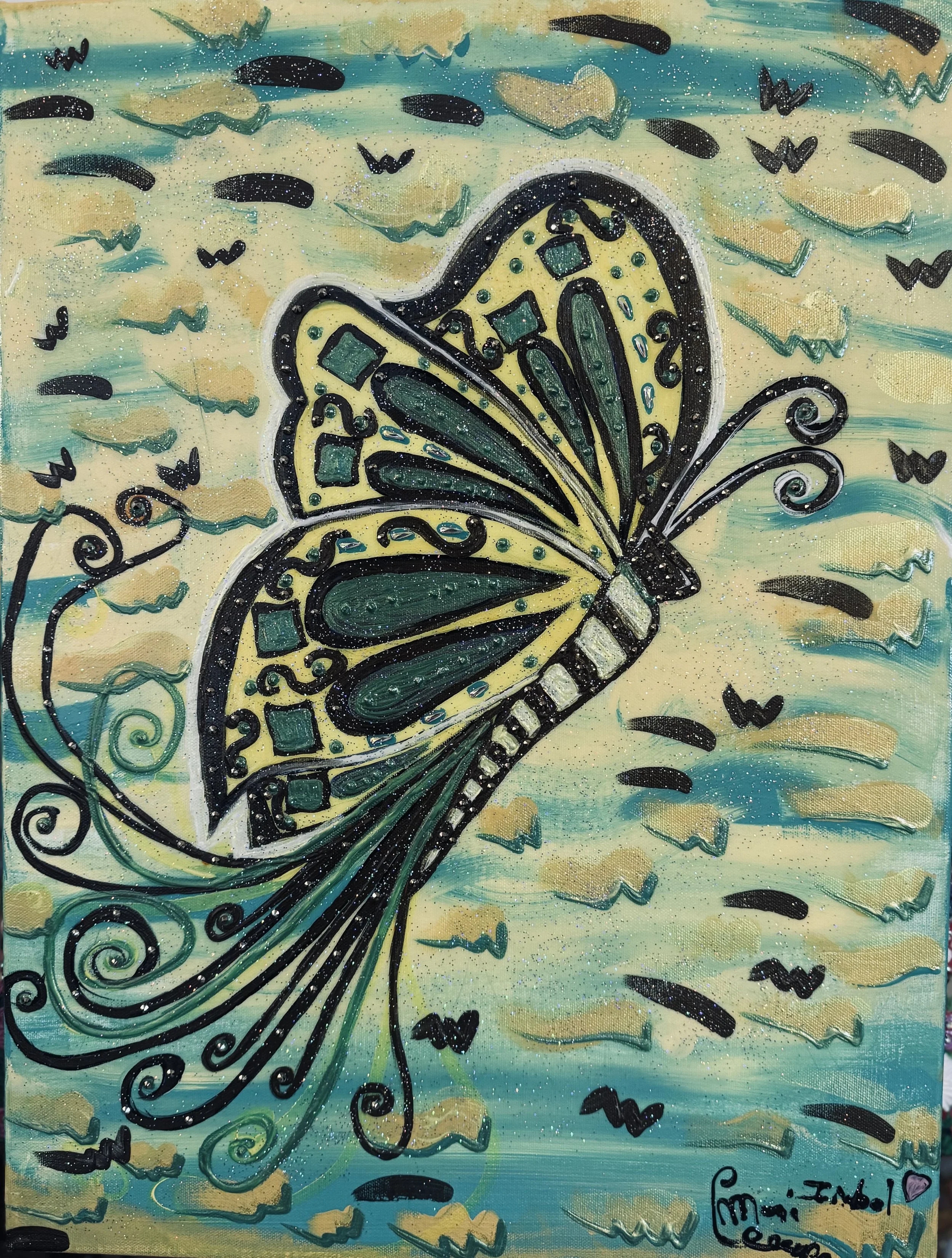The Whimsical Butterfly 24in x 18in