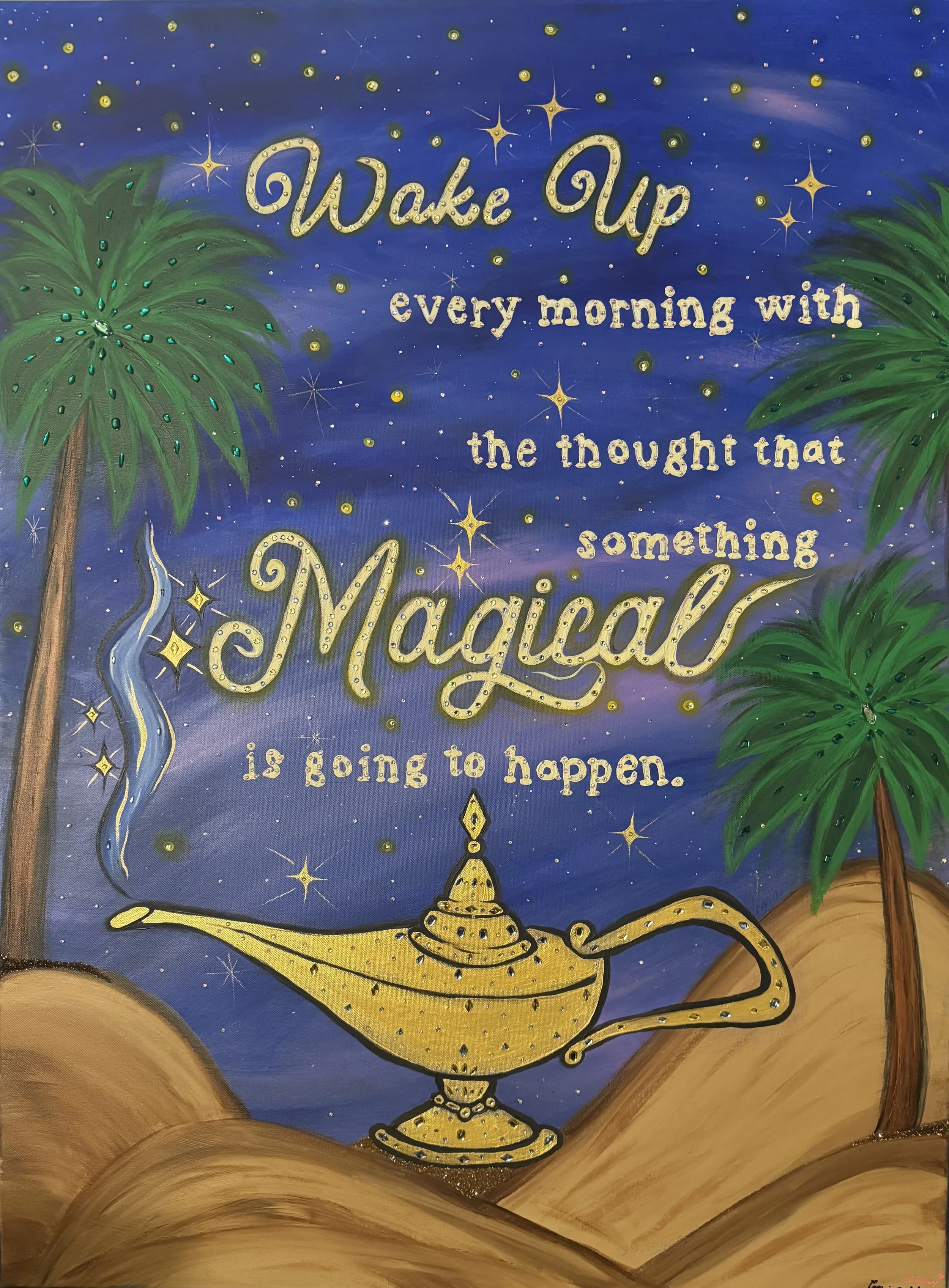 Magical Lamp with a Magical thought  40in x 30in