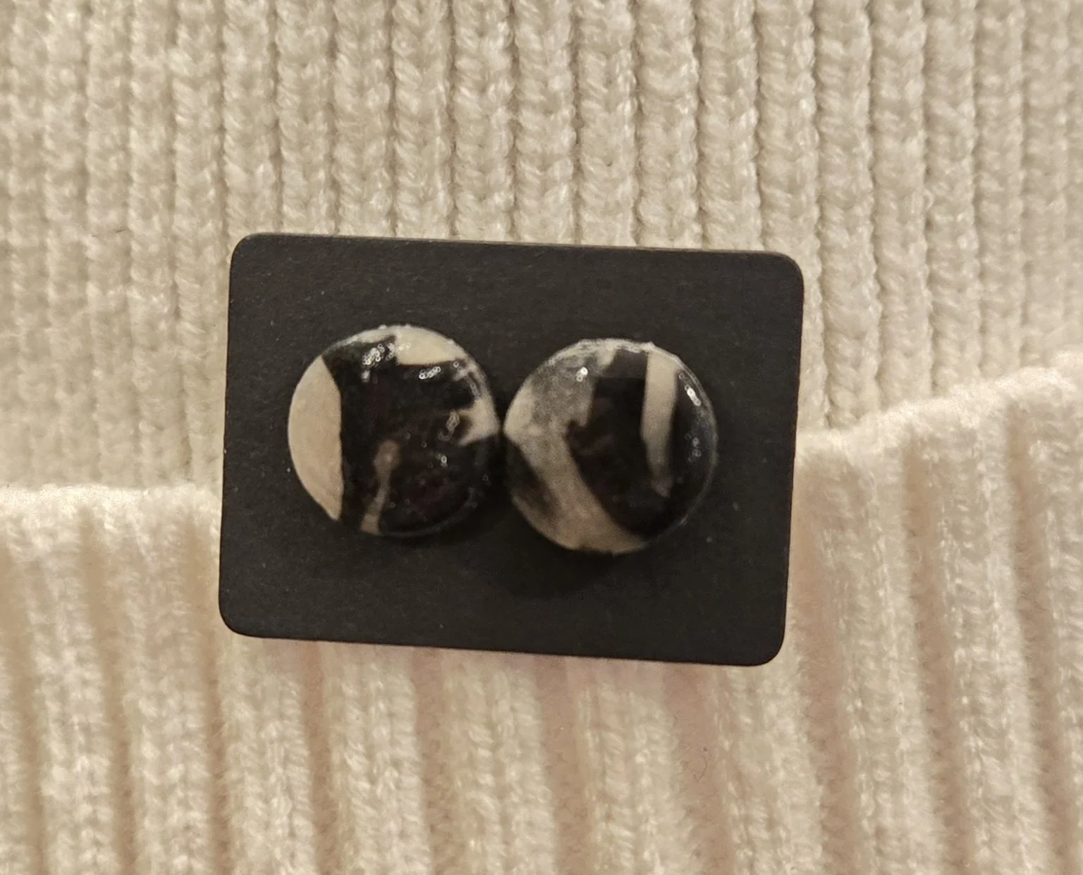 Black Marble Stud