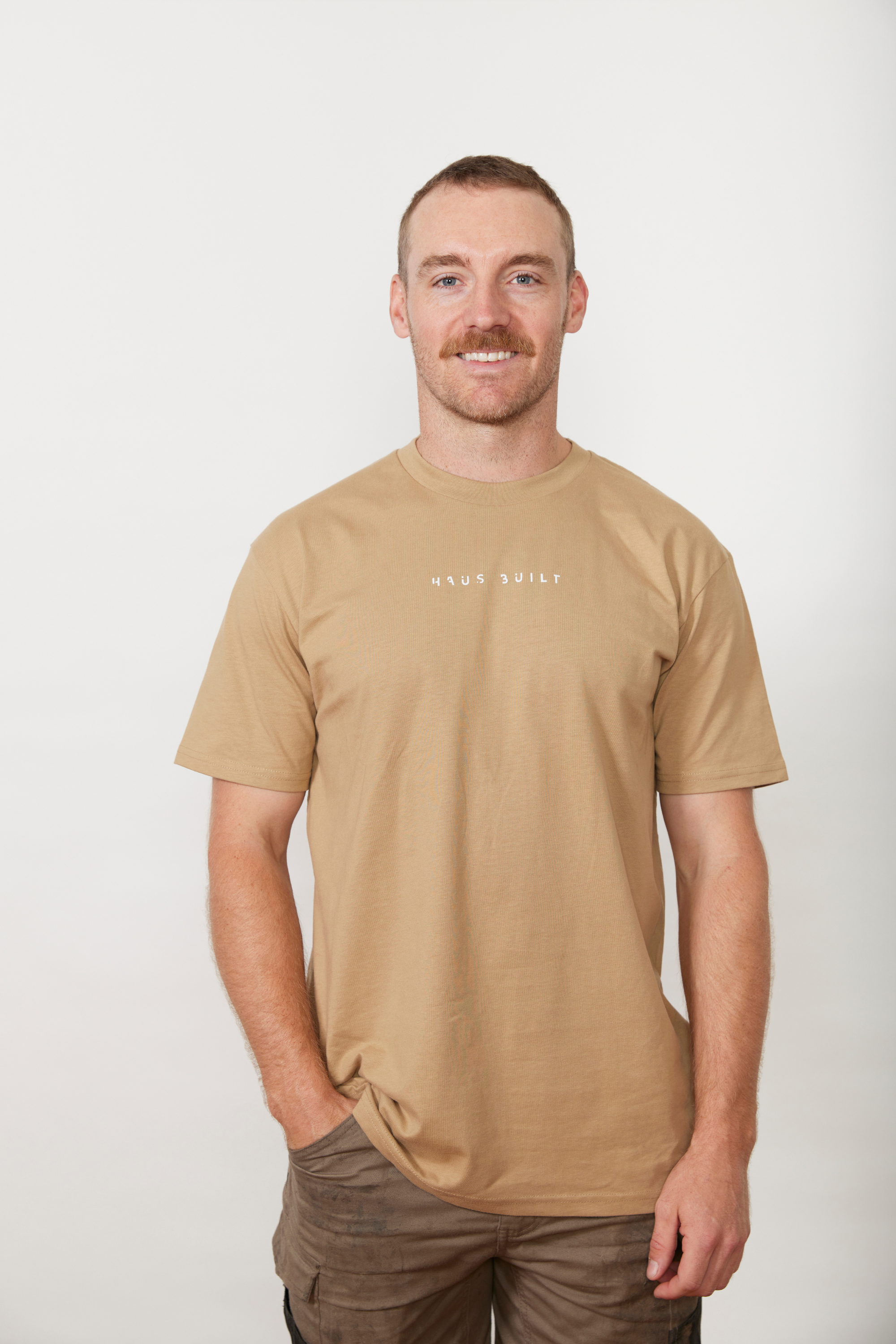 Haus Built Logo T Shirt Camel