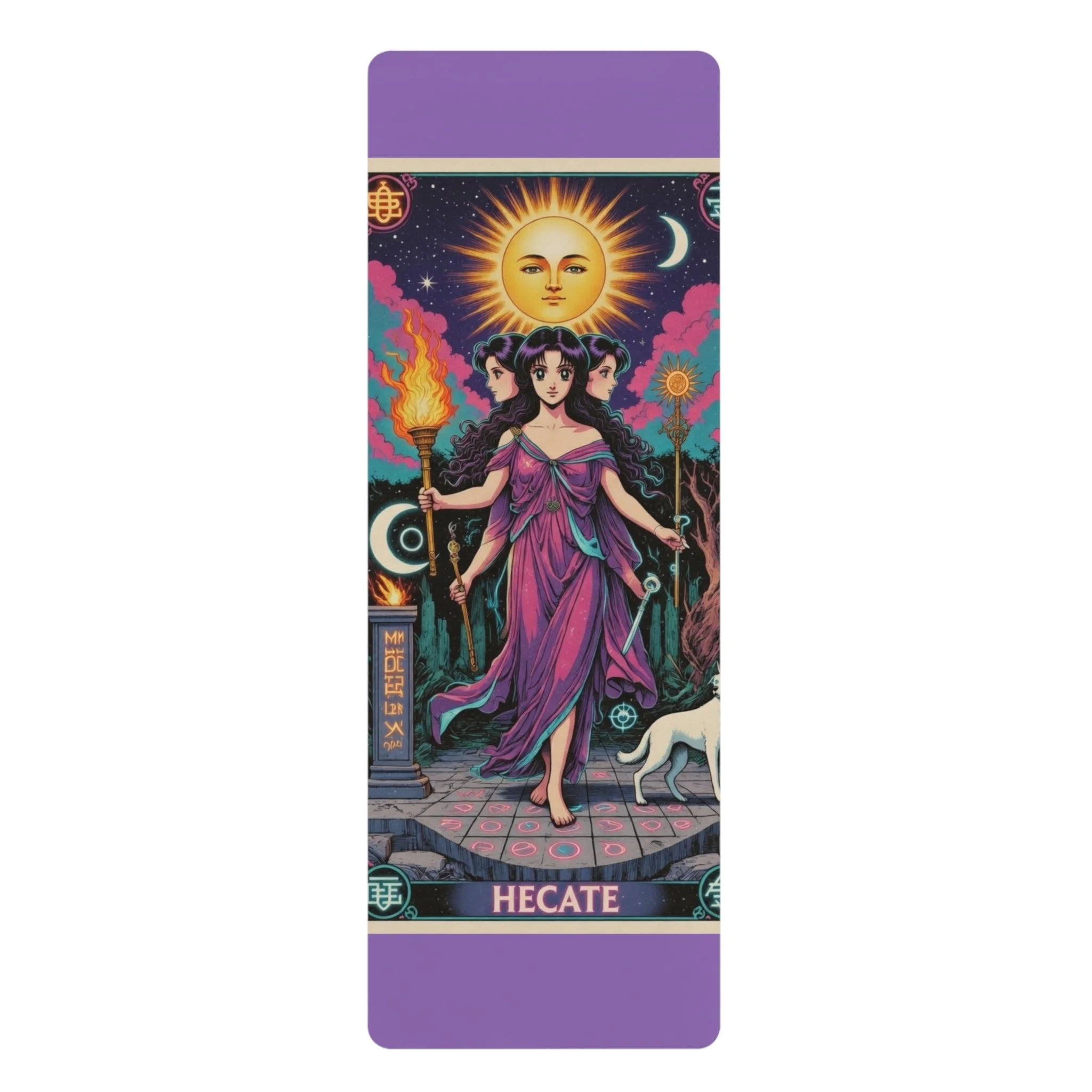 Hecate Tarot Rubber Yoga Mat — Mystical Goddess Meditation Mat