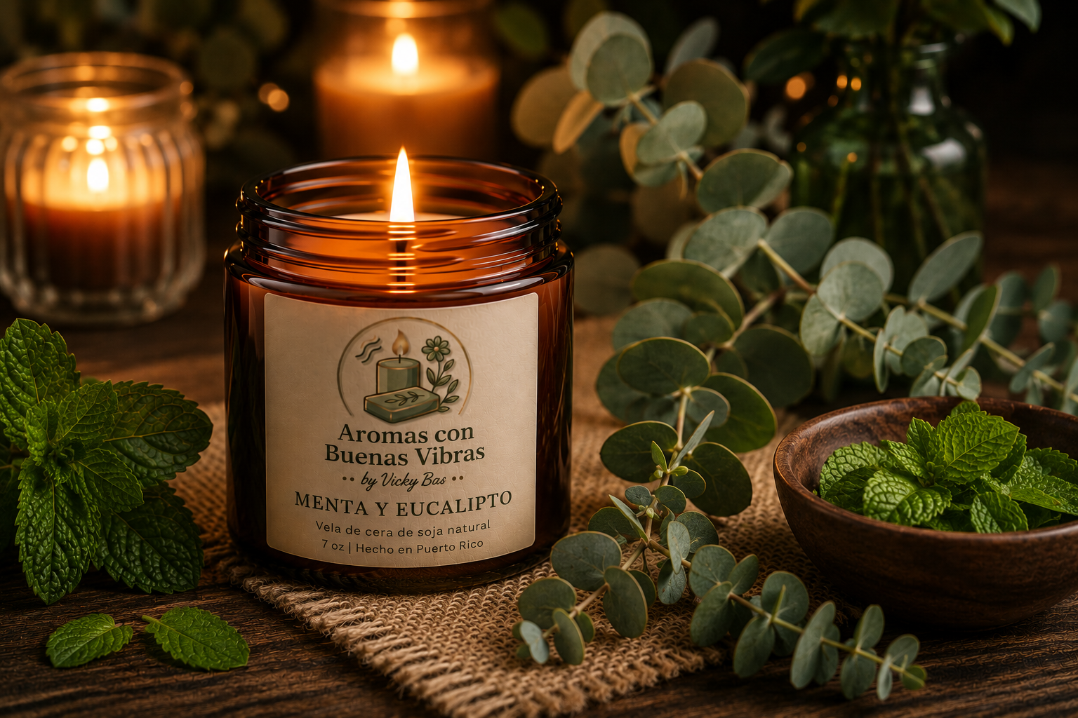 Vela Aromática – Menta & Eucalipto