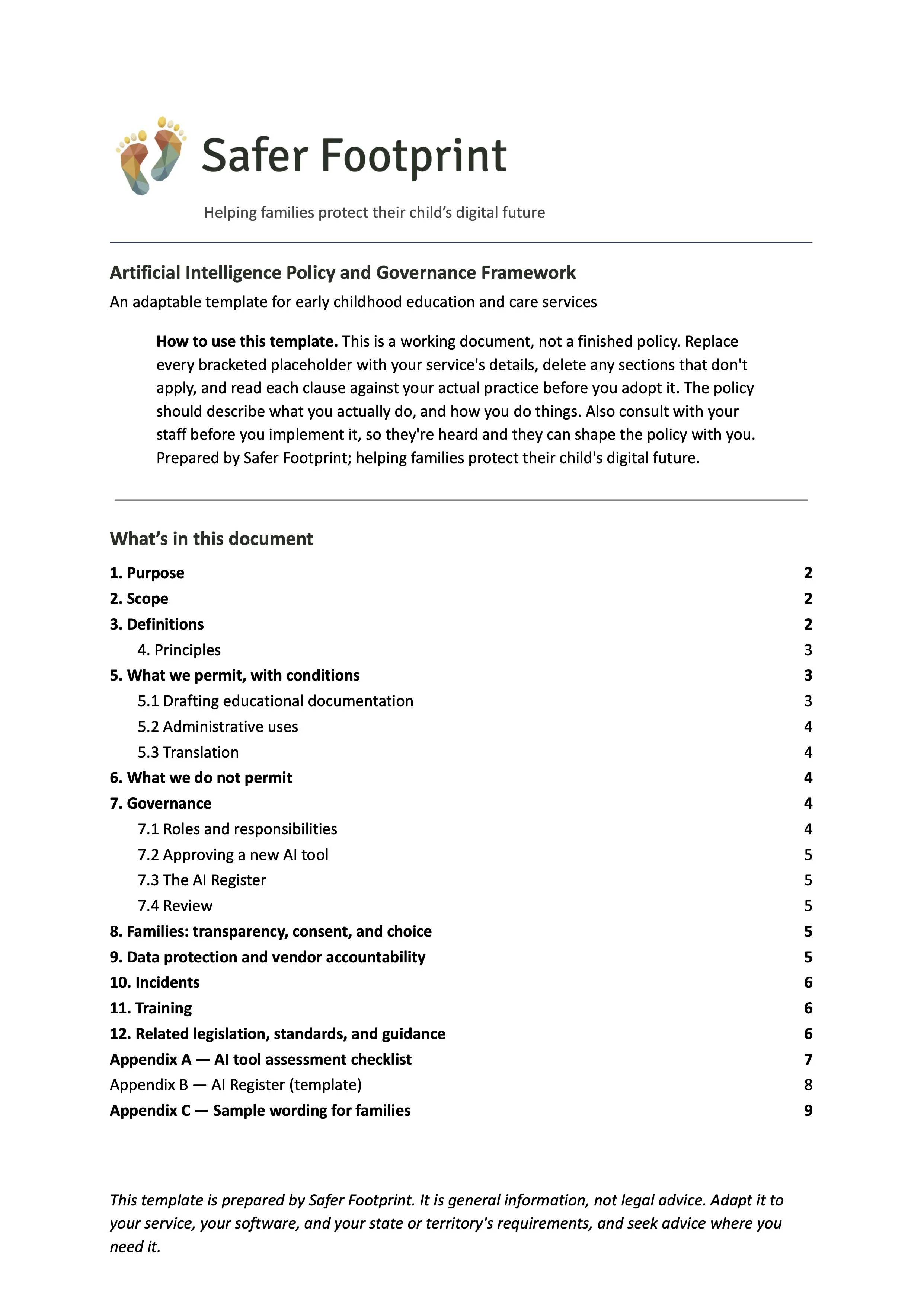 AI Policy Framework for the ECEC Sector