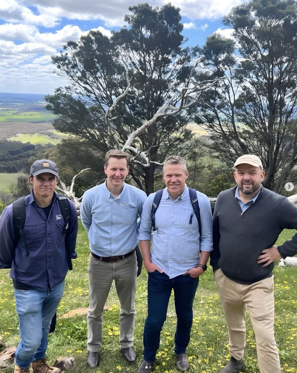Paul Dettmann with Chris Lunardi, Nathan Smith and Chris Lindorff from Cassinia Environmental Instagram