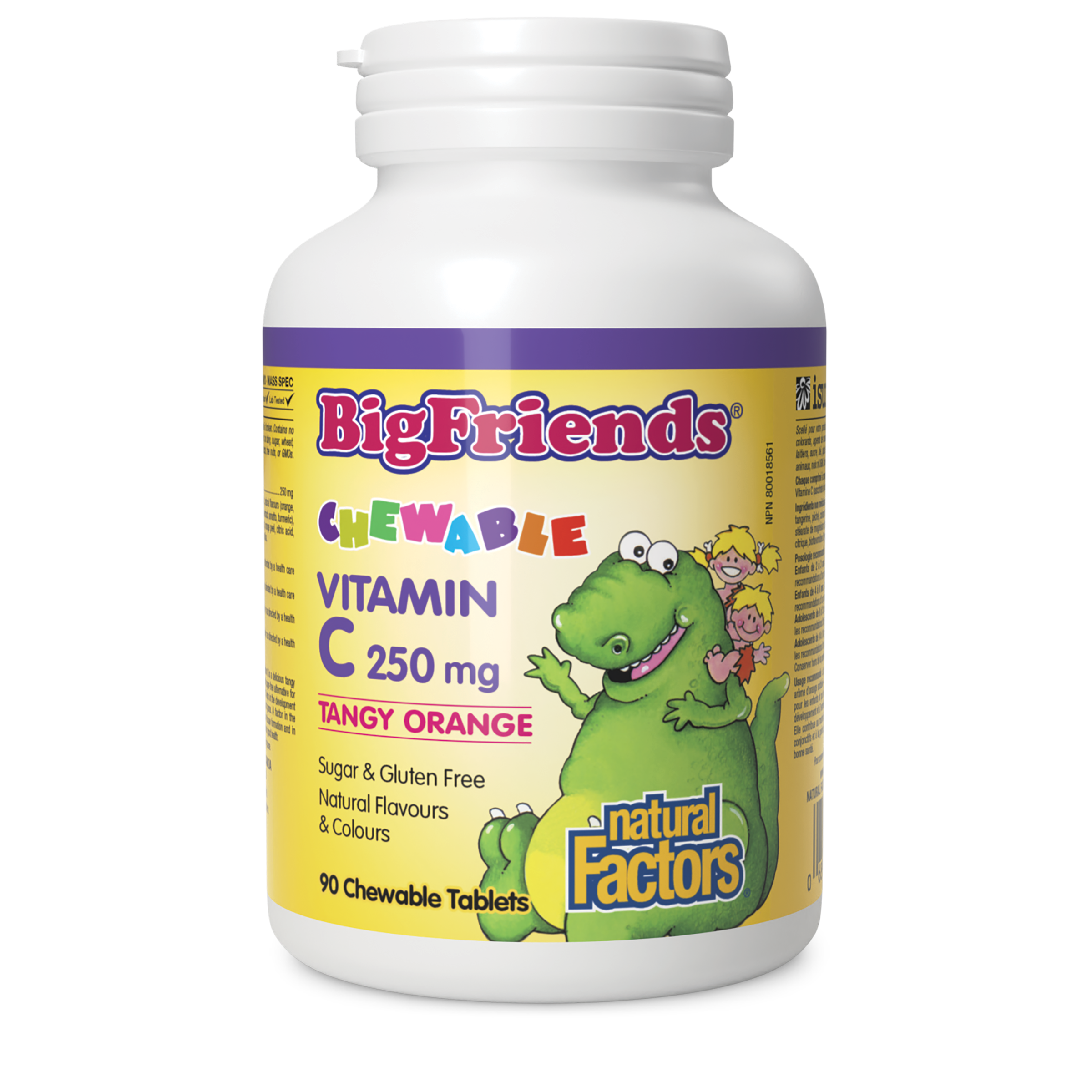 Natural Factors Big Friends Chewable Vitamin C 250 mg - Tangy Orange, 90 Chew Tabs