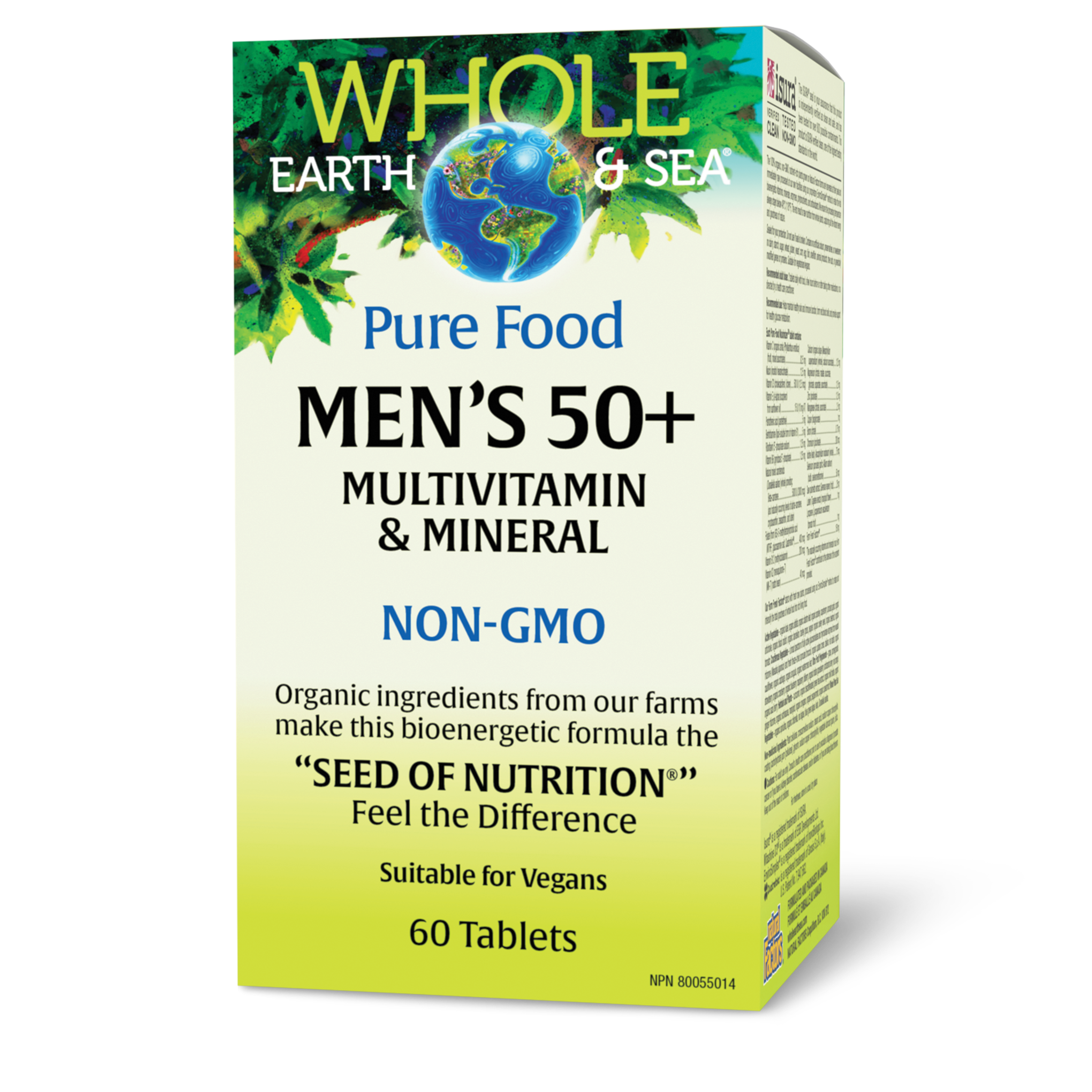 Whole Earth & Sea Pure Food Men's 50+ Multivitamin & Mineral, 60 tablets