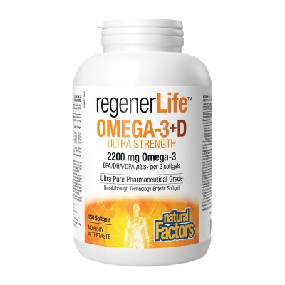 Natural Factors Regenerlife Omega-3+D, 150sgls