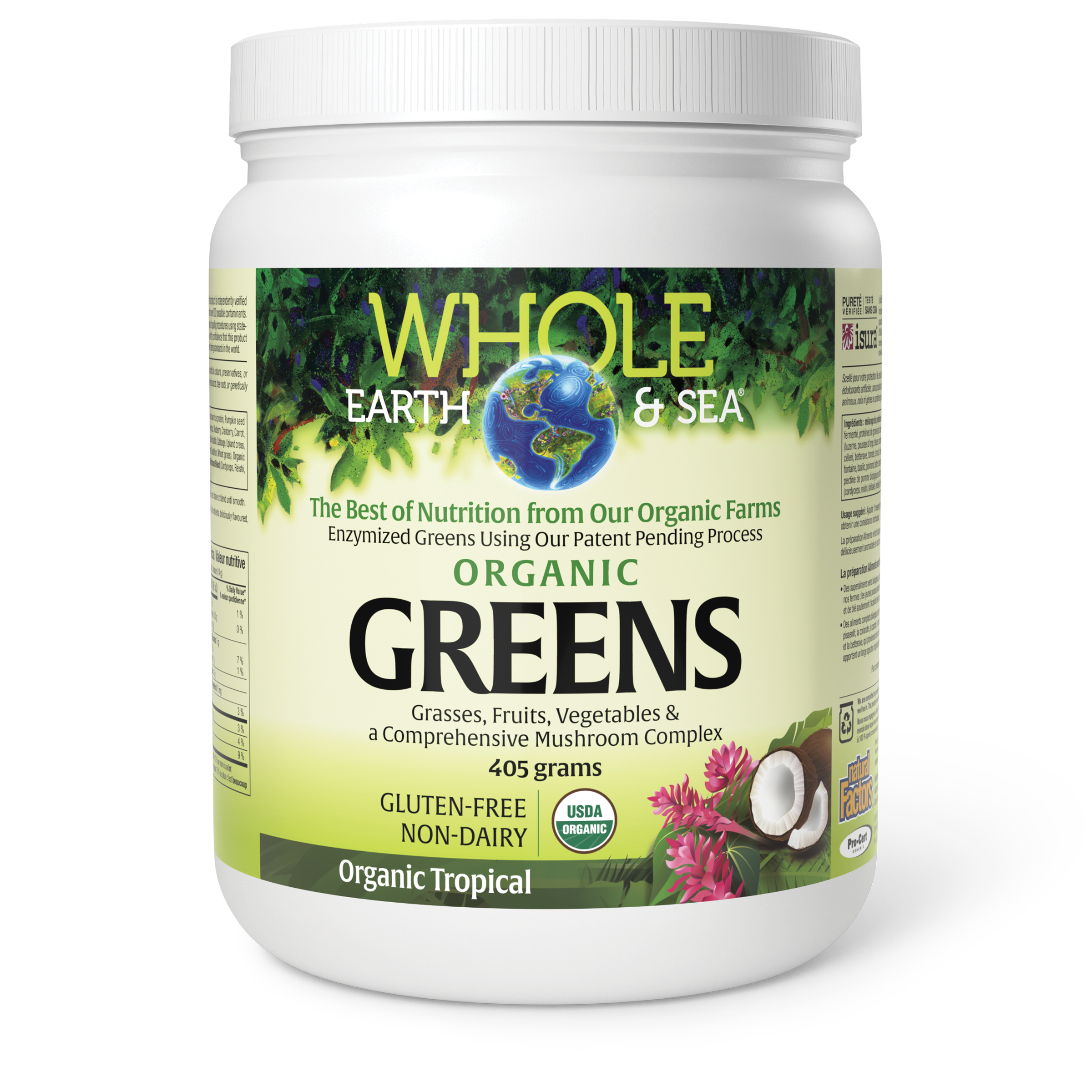 Whole Earth & Sea Organic Greens - Organic Tropical, 405 grams