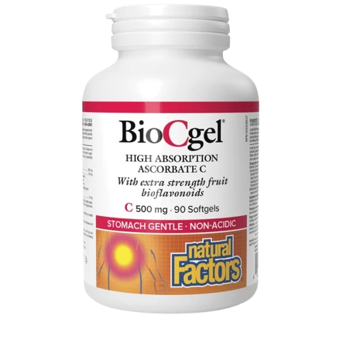 Natural Factors BioCgel High Absorption Ascorbate C 500 mg, 90 Softgels