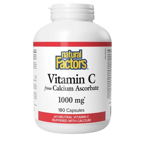 Natural Factors Vitamin C Calcium Ascorbate 1000 mg, 180 Capsules