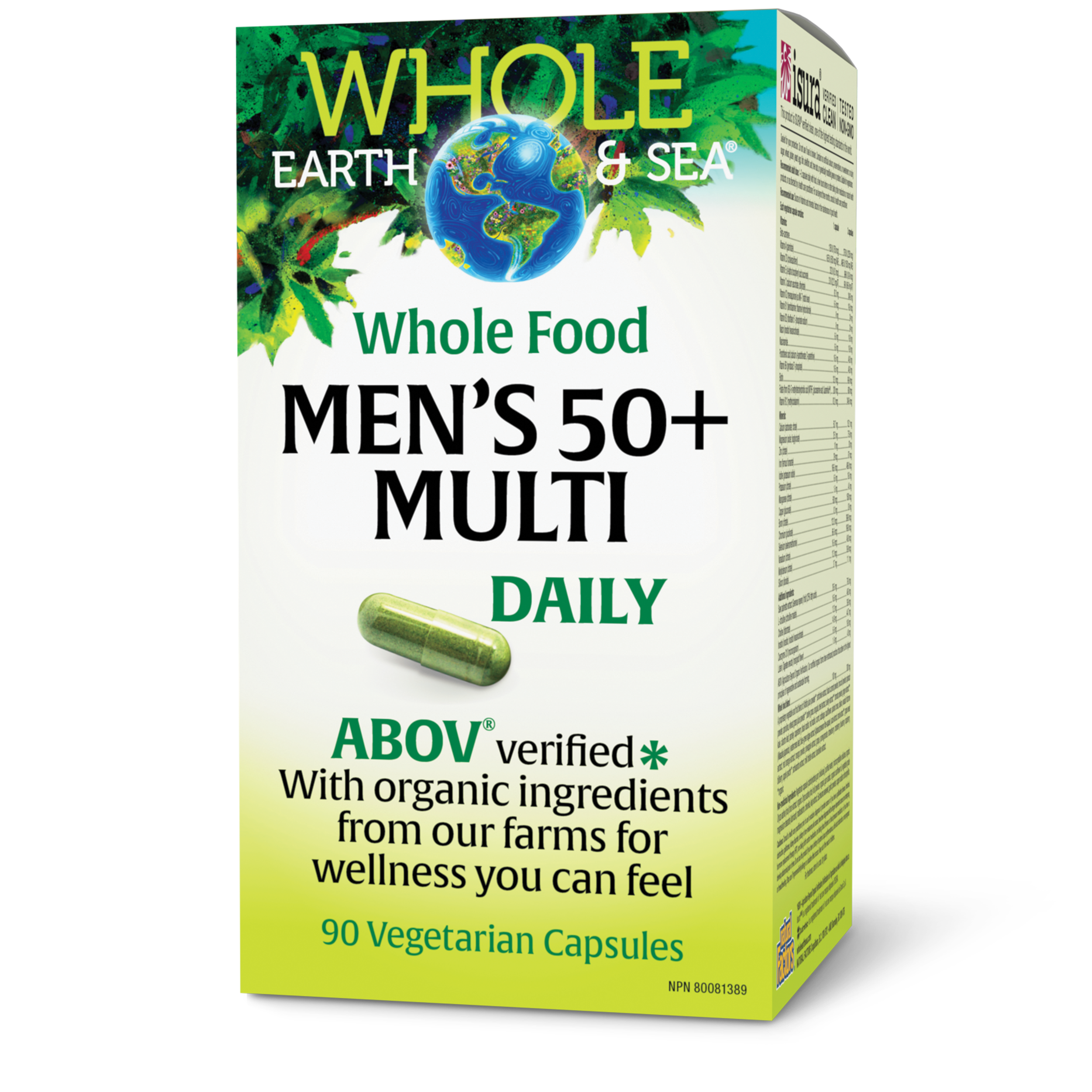 Whole Earth & Sea Pure Food Men's 50+ Multivitamin & Mineral, 90 Vegetarian Capsules