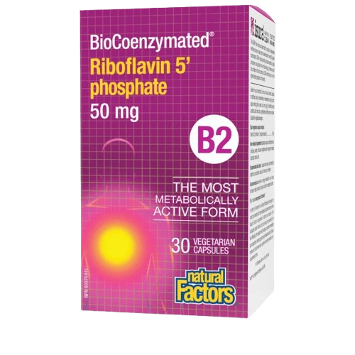 Natural Factors BioCoenzymated™ Riboflavin 5′-Phosphate B2 50 mg - 30 VCaps