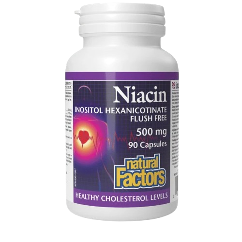 Natural Factors Niacin 500 mg- 90 VCaps