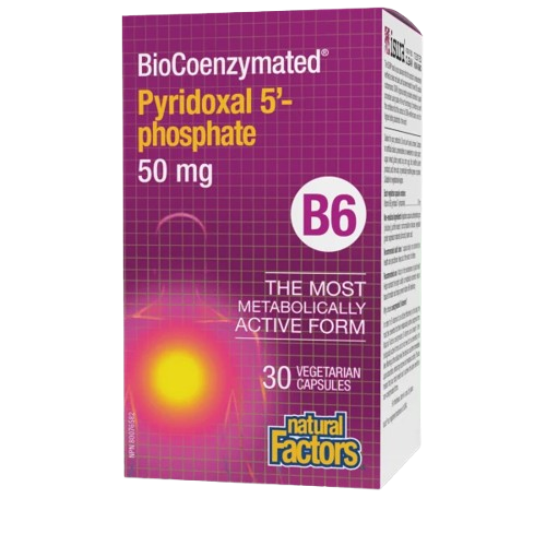 Natural Factors BioCoenzymated™ Pyridoxal 5′-Phosphate B6 50 mg - 30 VCaps