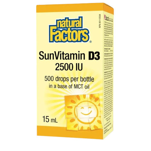 Natural Factors SunVitamin D3 Drops 2500 IU, 15ml