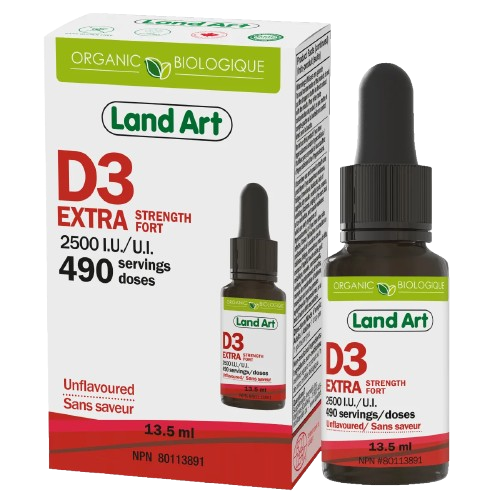 Land Art Organic Vitamin D3 Extra Strength 2500 IU – 13.5 mL