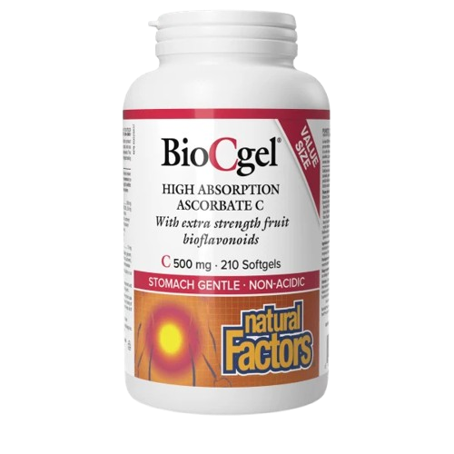 Natural Factors BioCgel High Absorption Ascorbate C 500 mg, 210 Softgels