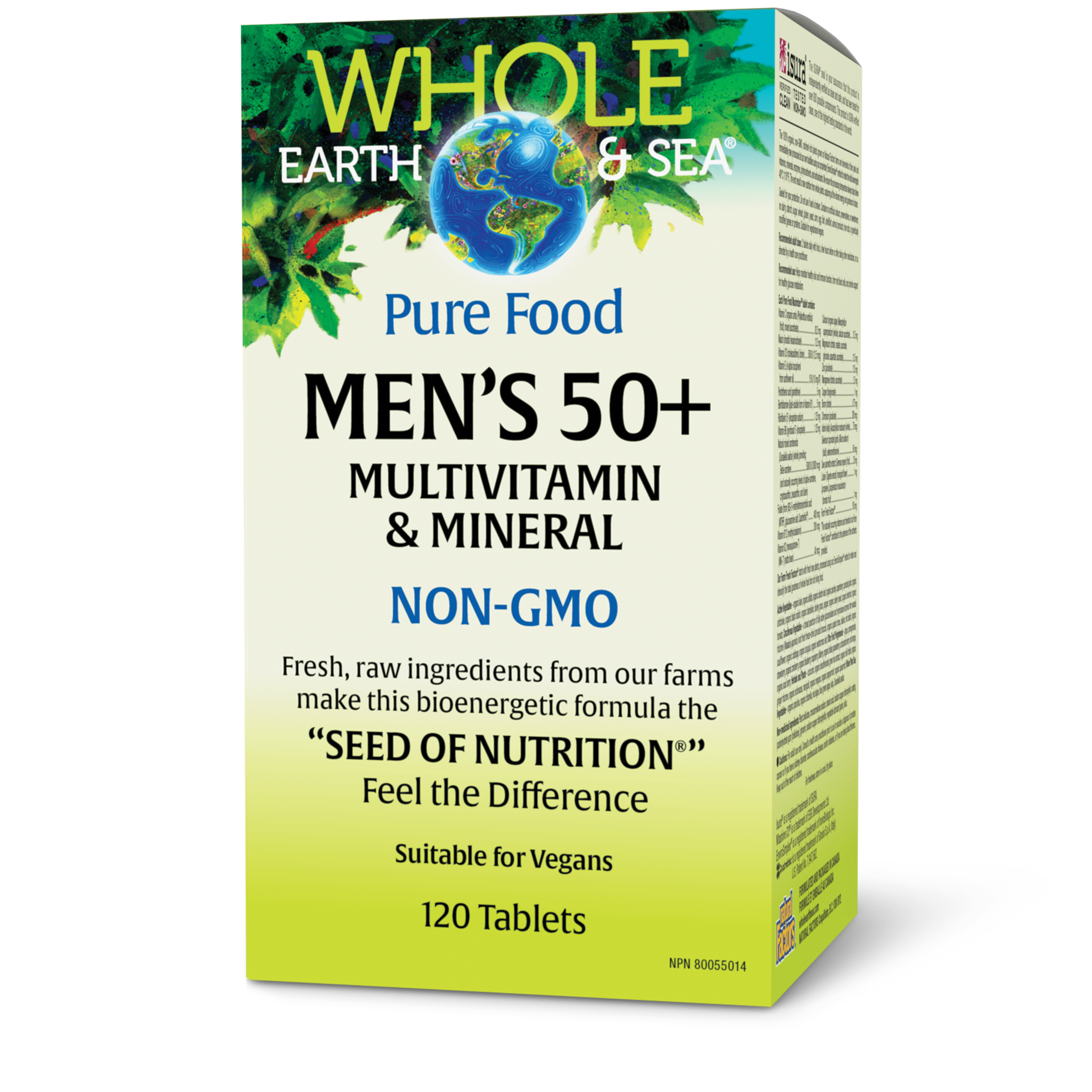 Whole Earth & Sea Pure Food Men's 50+ Multivitamin & Mineral, 120 tablets