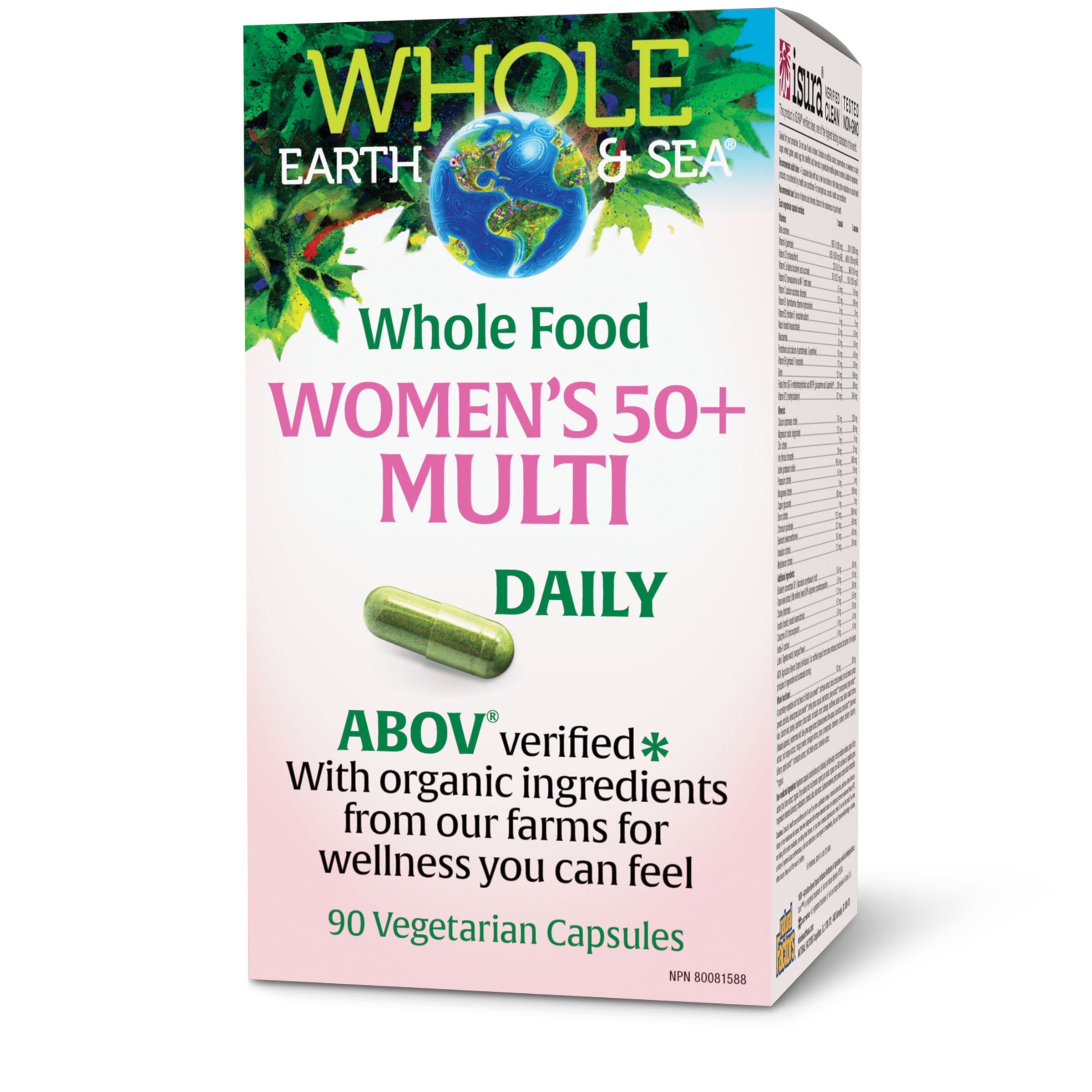 Whole Earth & Sea Pure Food Women’s 50+ Multivitamin & Mineral - 90 Veggie Caps