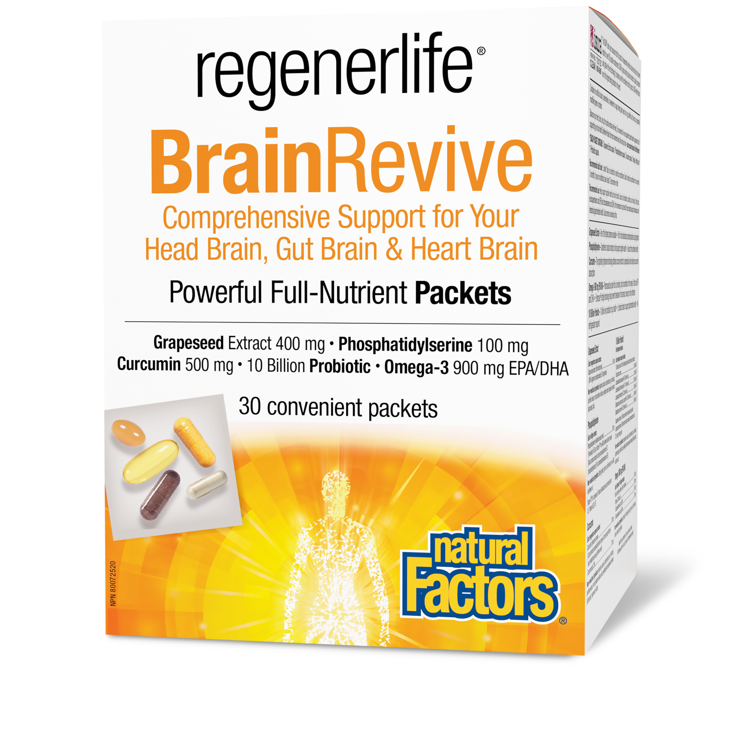 Natural Factors Regenerlife BrainRevive kit, 30 packs